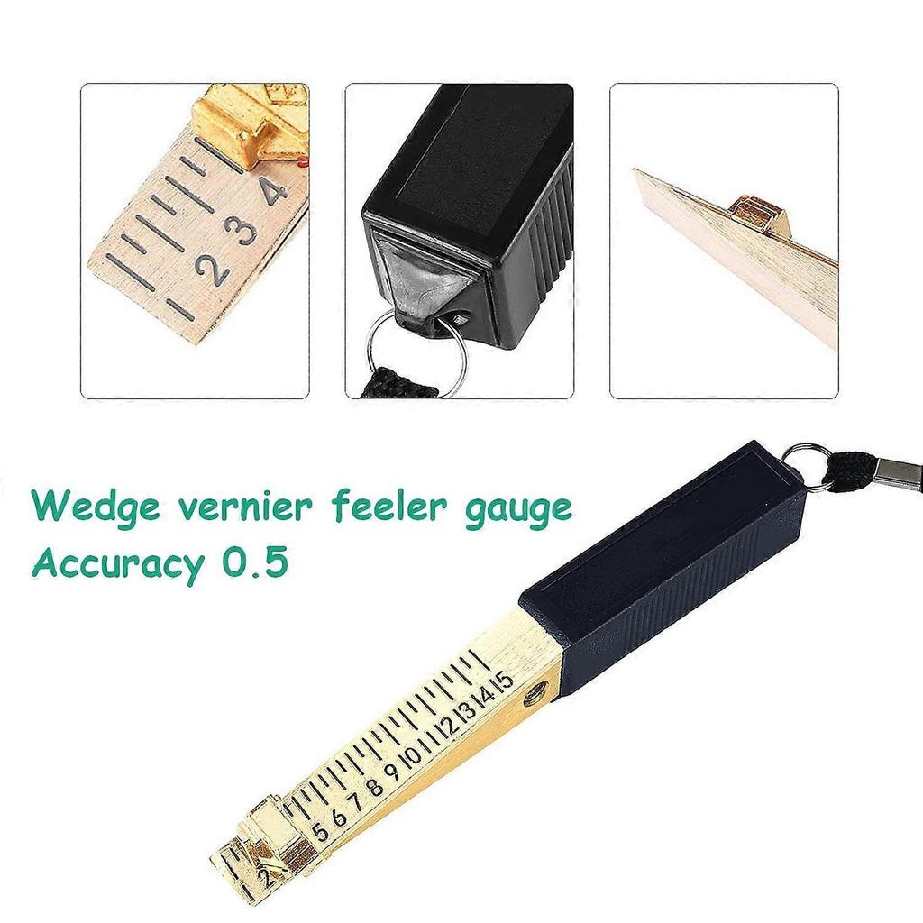 Fire Door Gap Gauge, Wedge Vernier Feeler Gauge Engineering Tools Ruler 1-15mm for House Engineering Inspection Flatness (Precision:0.5mm)  (black) (2