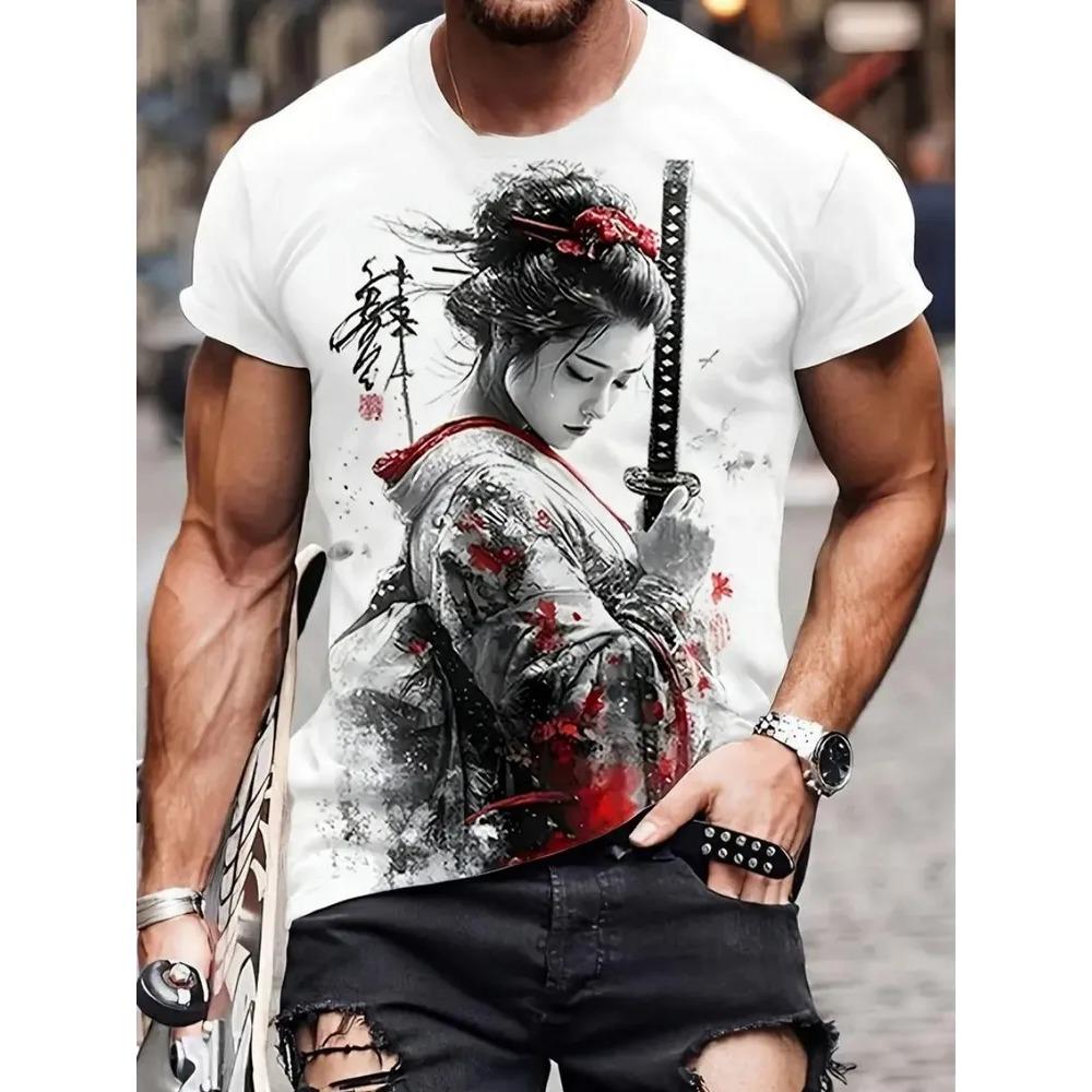 Summer Mens T-shirt Creative Cortoon 3D Printed Short Sleeved T-shirt Fashionable Comfortable Soft Breathable Large Loose T-shirt
