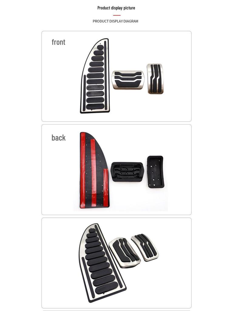 Non-Slip Pedal Covers for Ford Focus: Throttle, Brake & Rest Area