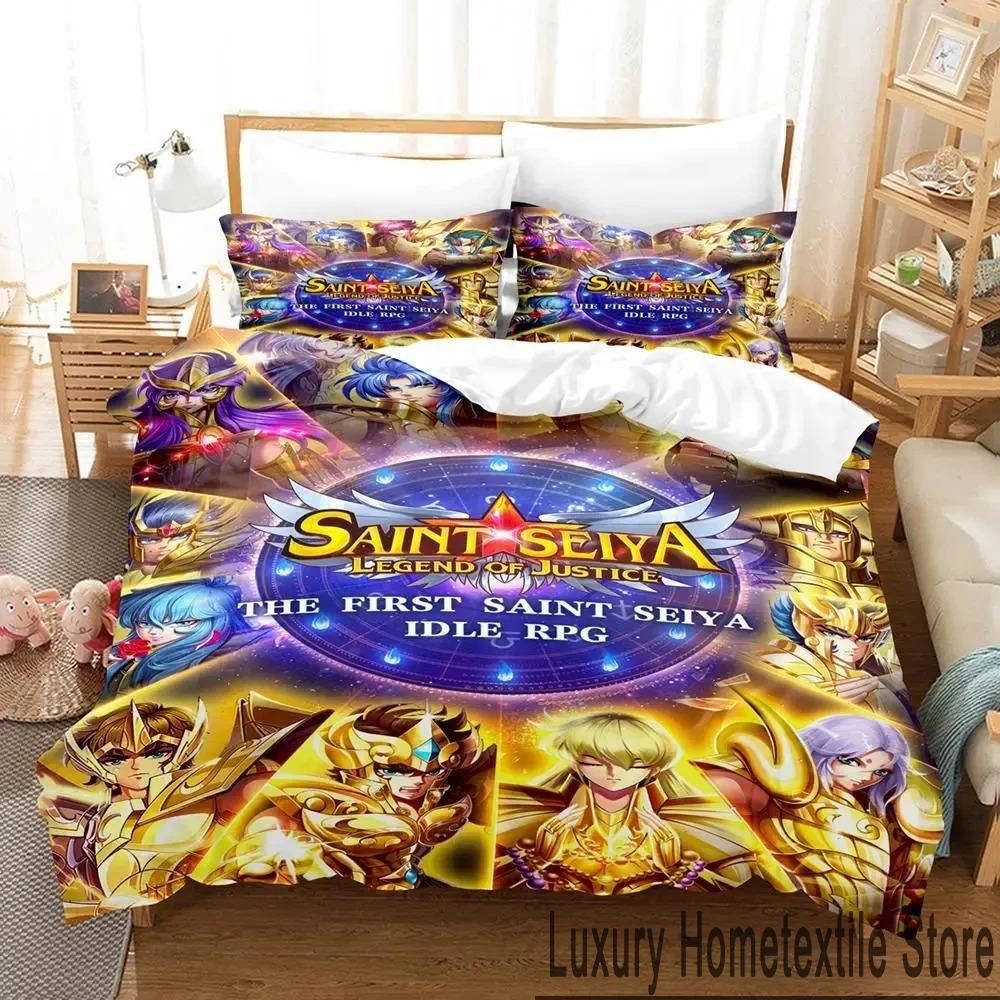 3D Print Anime Saint Seiya Bedding Set Boys Girls Twin Queen King Size Duvet Cover Pillowcase Bed Boys Adult Home Textileextile