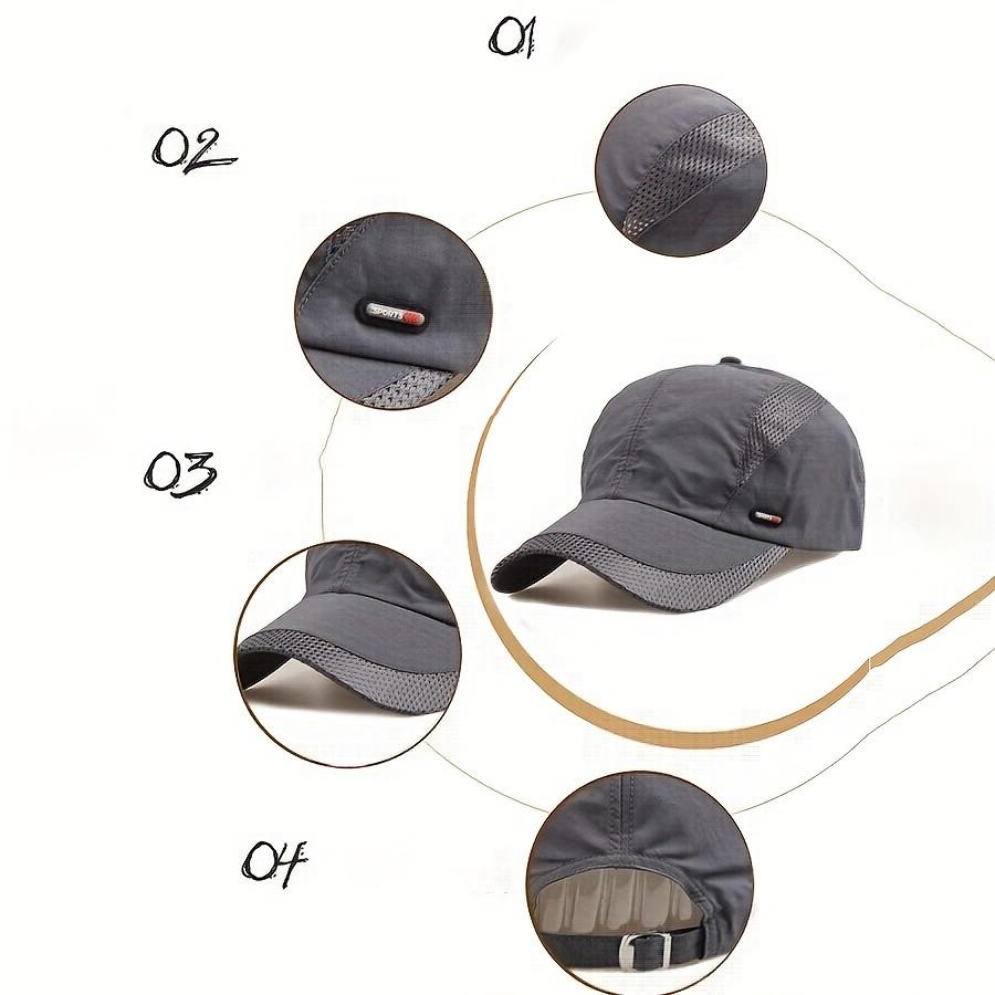 Thin Breathable Outdoor Baseball Cap Outdoor Quick Drying Running Hats Casual Adjustable Sports Hat For Women Men