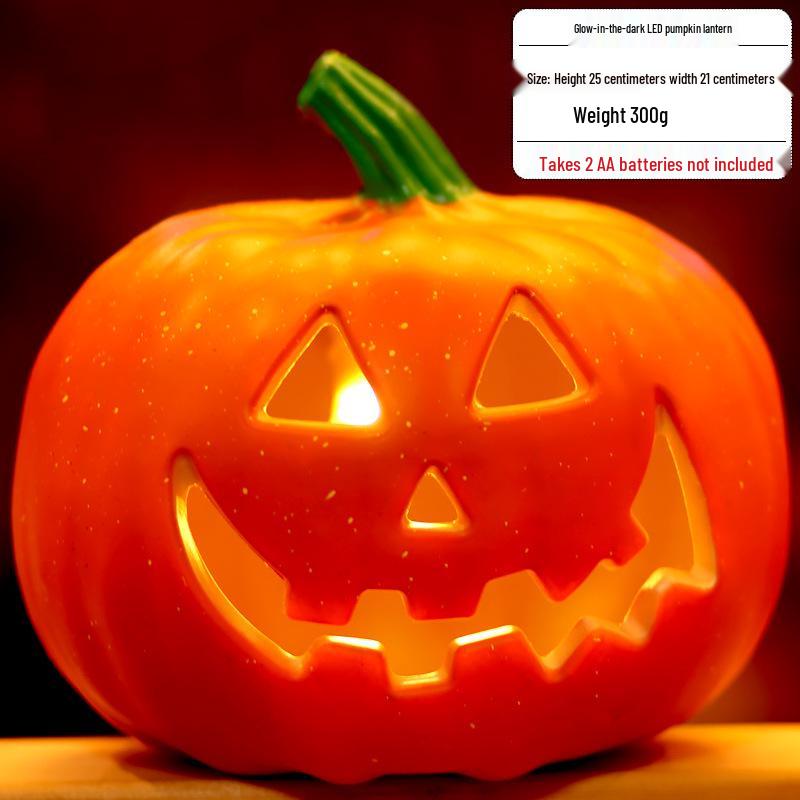 Stor Lysande Halloweenpumplampa Dekoration för Gård och Butiksfönster