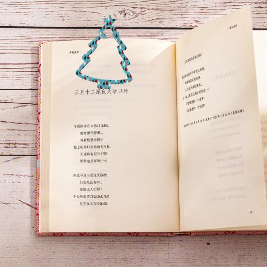 1/3Pcs Christmas Tree Bookmark with Card Tree Shape Acrylic Book Page Marker Clip Decoration Book Lovers Birthday Holiday Gift