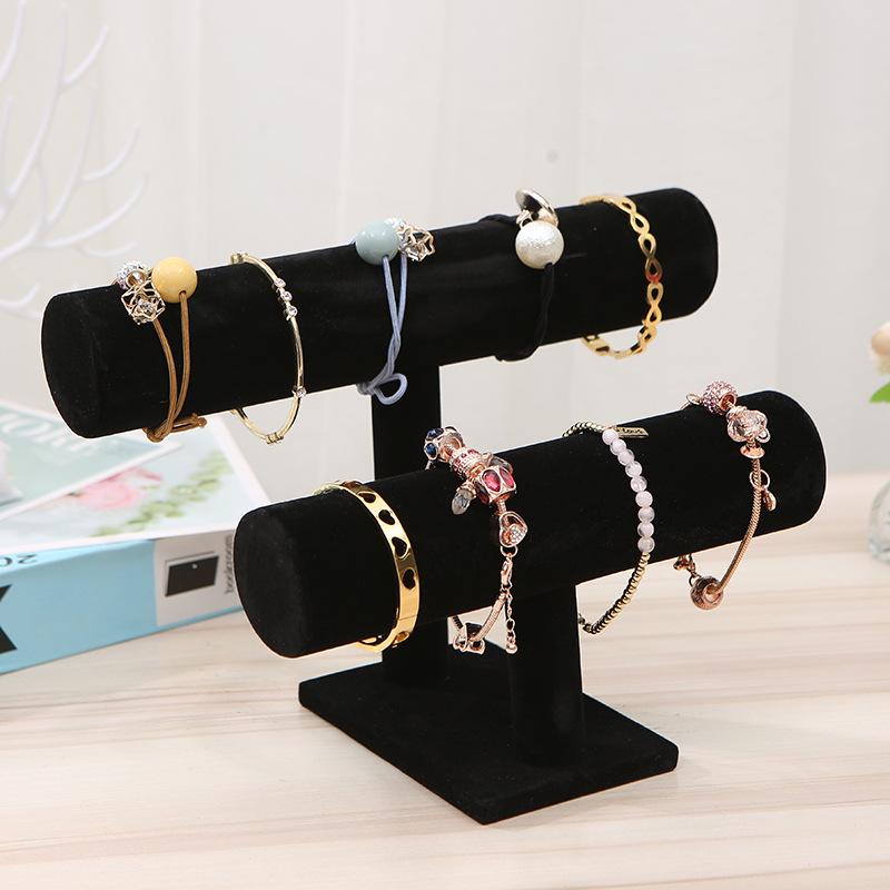 Two-Tier Bracelet & Jewelry Display Stand with Hair Tie & Watch Holder