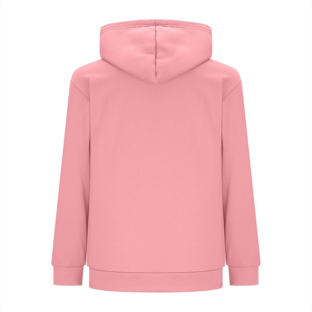 Ladies Fashion Casual Long Sleeve Round Neck Hoodie Pullover Top With  Pockets