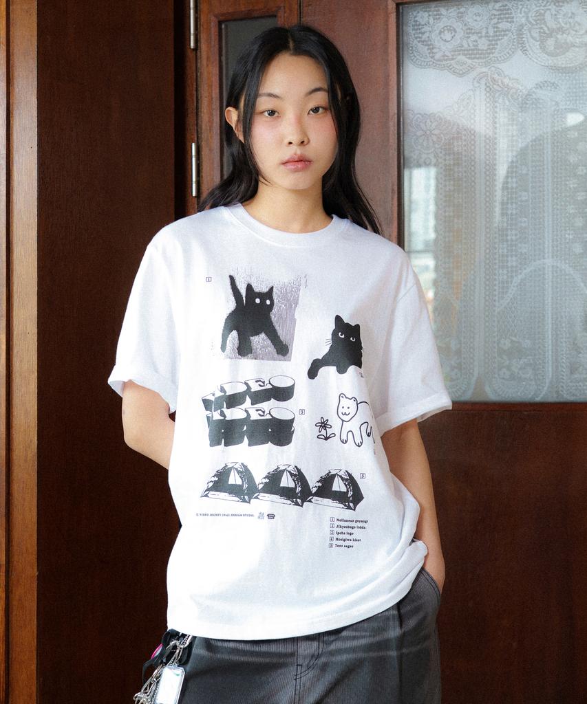 VIDEO JOCKEY Instant Hipster T-Shirt [White]