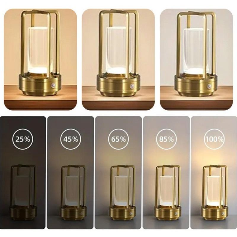 Portable Rechargeable LED Atmosphere Lamp, Vintage Creative Table Light, Touch Dimmable Decor Lighting for Bedside, Desk, Restaurant, Camping