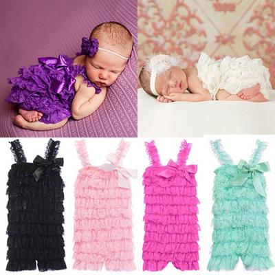 Mädchen Schöne Cutie Bowknot Spitze Rüschen Petti Kleinkind Baby Sling Romper Overall