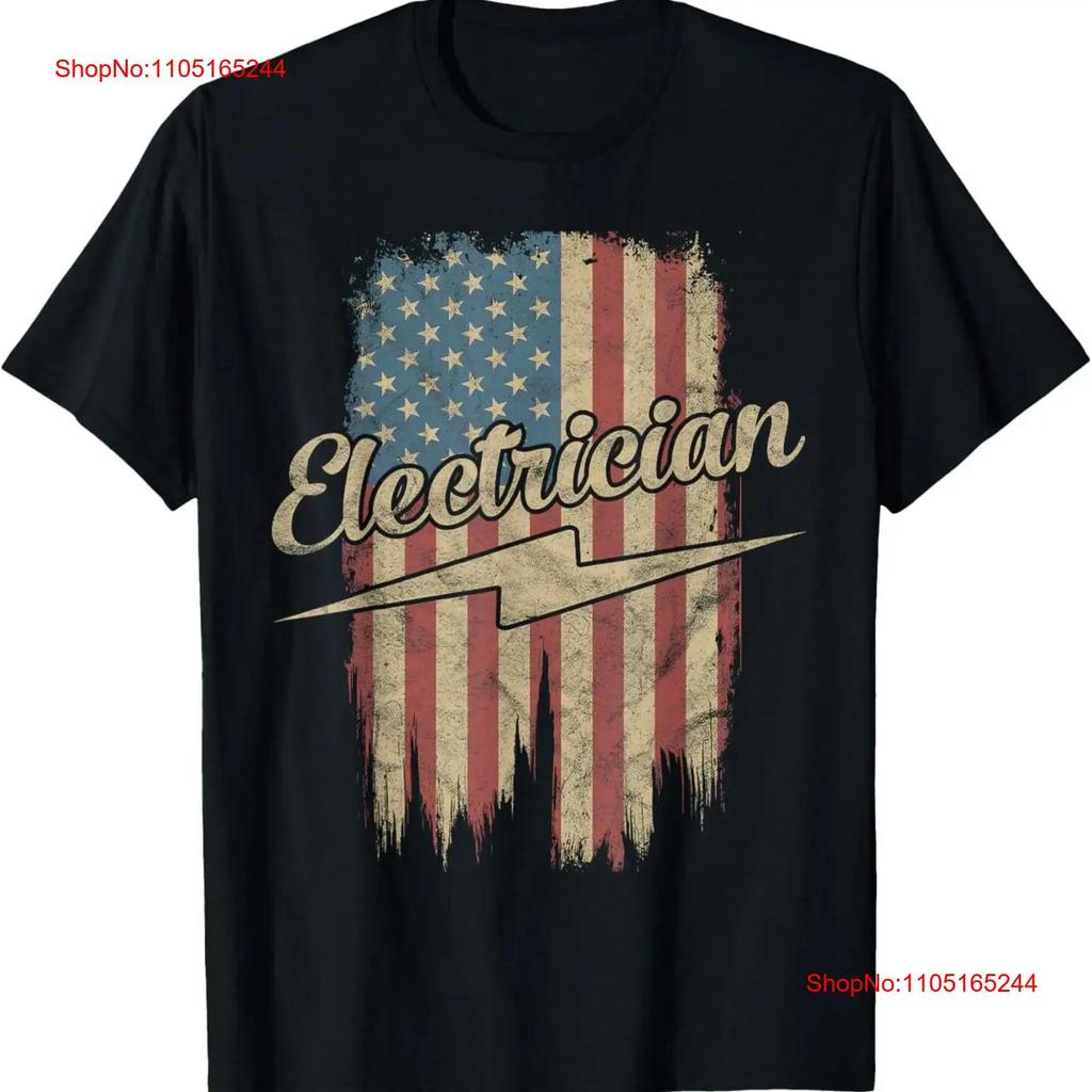 Electrician American Flag Electrical Usa Patriotic T Shirt Vintage Casual Stylish Designer Clothes Unisex