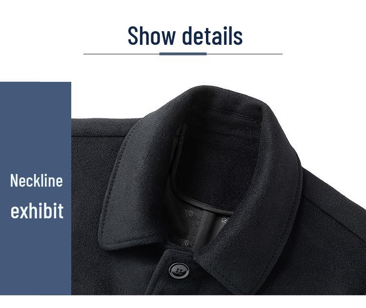 Men's Extra Long Wool Tweed Trench Coat - Business Formal Wear