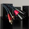 Gold-Plated Double Lotus RCA to Dual XLR Audio Cable Adapter