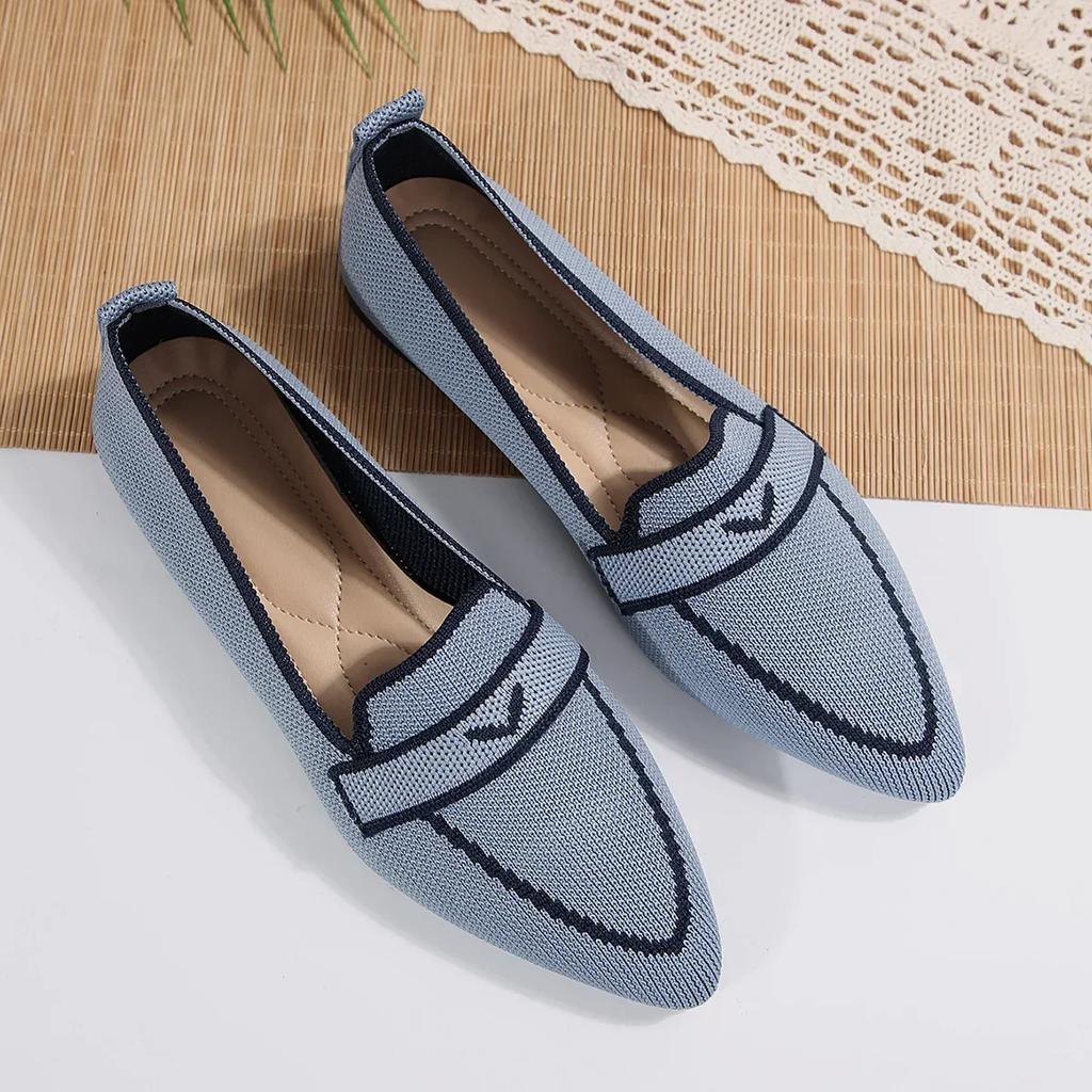 Fashion Women's Ballet Flats Shoes Pointed Toe Barefoot Slip-on Sandals Casual Low Heel Luxury Brand Loafers Woman Designer Shoes