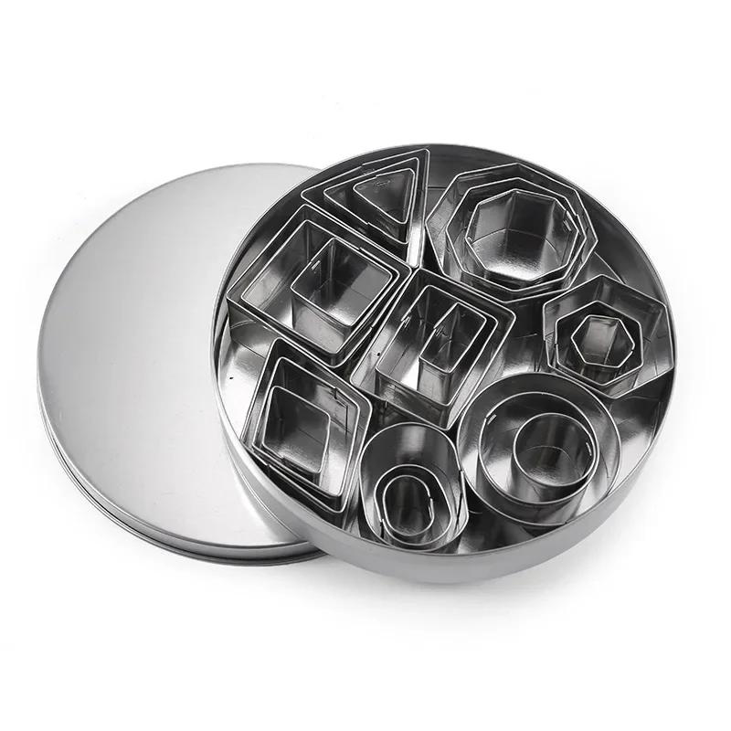 24Pcs Stainless Steel Mini Cookie Cutter Set Biscuit Cookie Mold Christmas Pastry Cutters Slicers Baking Tools