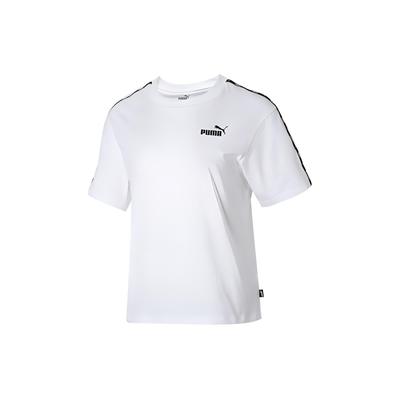 Drop-Shoulder Short Sleeve T-Shirt With Contrast Trim Design Women Tops White 685585-02