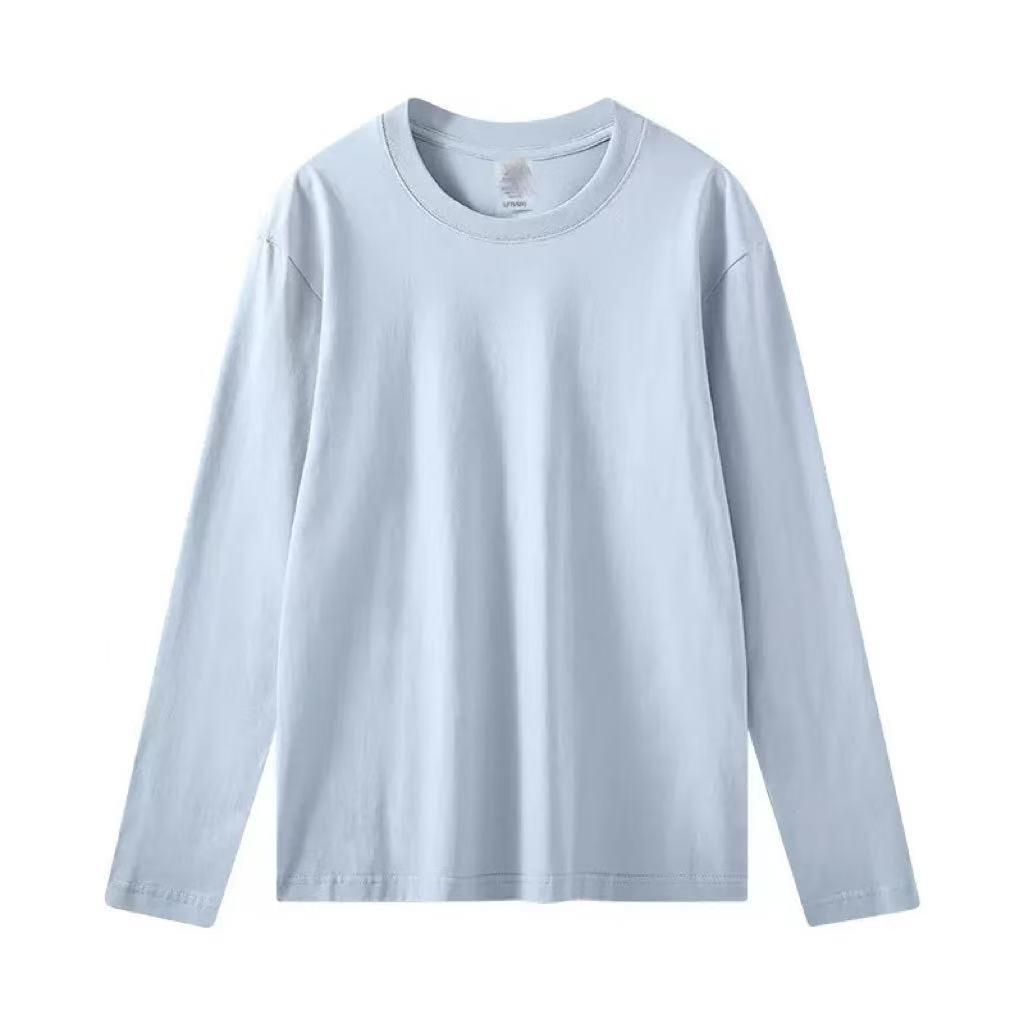 Unisex Heavyweight 230g Pure Cotton Long-Sleeve Casual White T-Shirt