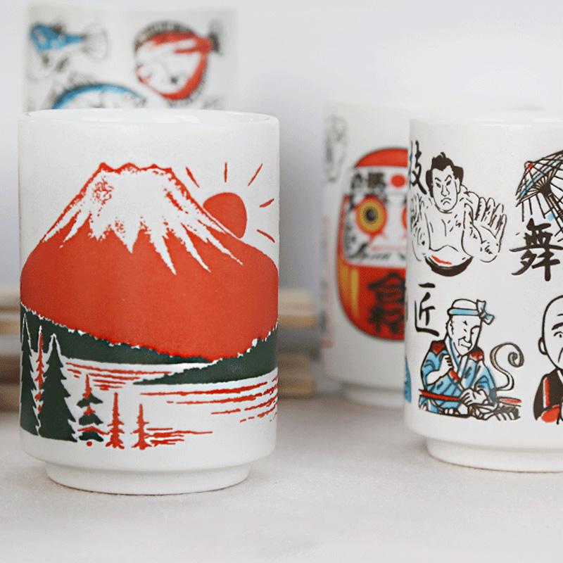Japanese Style Ceramic Mugs 300ml Tea Wine Sushi Sake Cup Restaurant Decor Water Cup Coffee Mug Tea Cup Asian Culture Gift