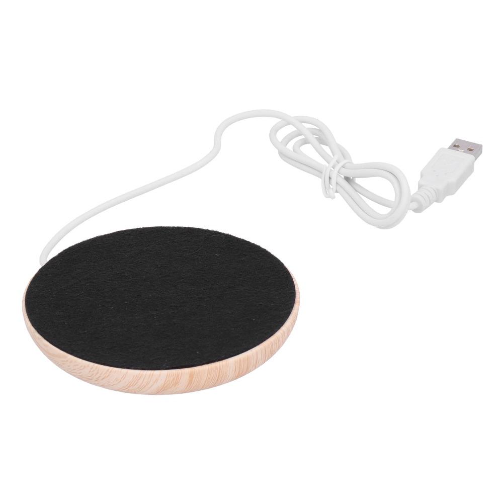 Coffee Mug Warmer Wood Grain USB Heater Pad Low Power Electric Heater Coaster 5W Iron Aluminum Plate Beverage Warmer Office Desk