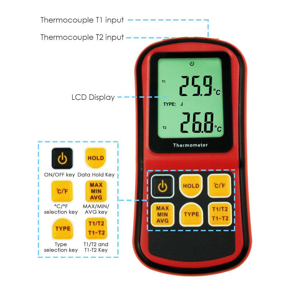 Buy Digital K J T E R S N Type Thermocouple Thermometer Dual Channel 150 1767 Degc Atc Temperature Tester Celsius And Fahrenheit At Affordable Prices Free Shipping Real Reviews With Photos Joom
