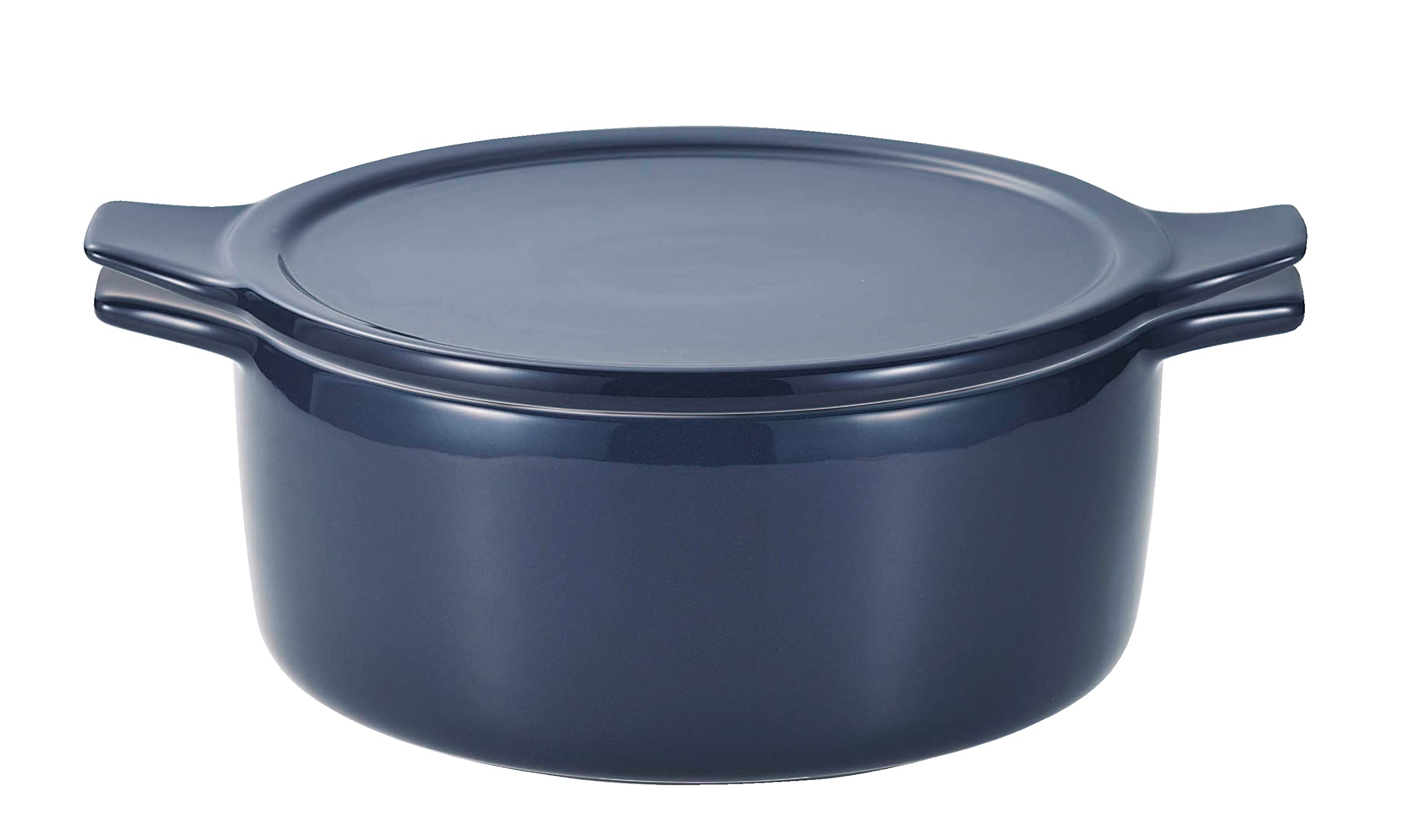 Pearl Metal 15cm Deep Oven and Microwave Recipe Pot, Safe, Included, Navy, L-1988