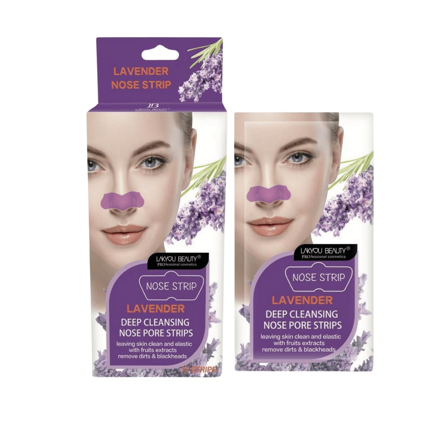

Lakyou Beauty Лавандовые полоски для пор на носу, 10 штук | Мгновенно удаляют черные точки и очищают поры | Глубокое очищение | Простота в использовании | Для всех типов кожи