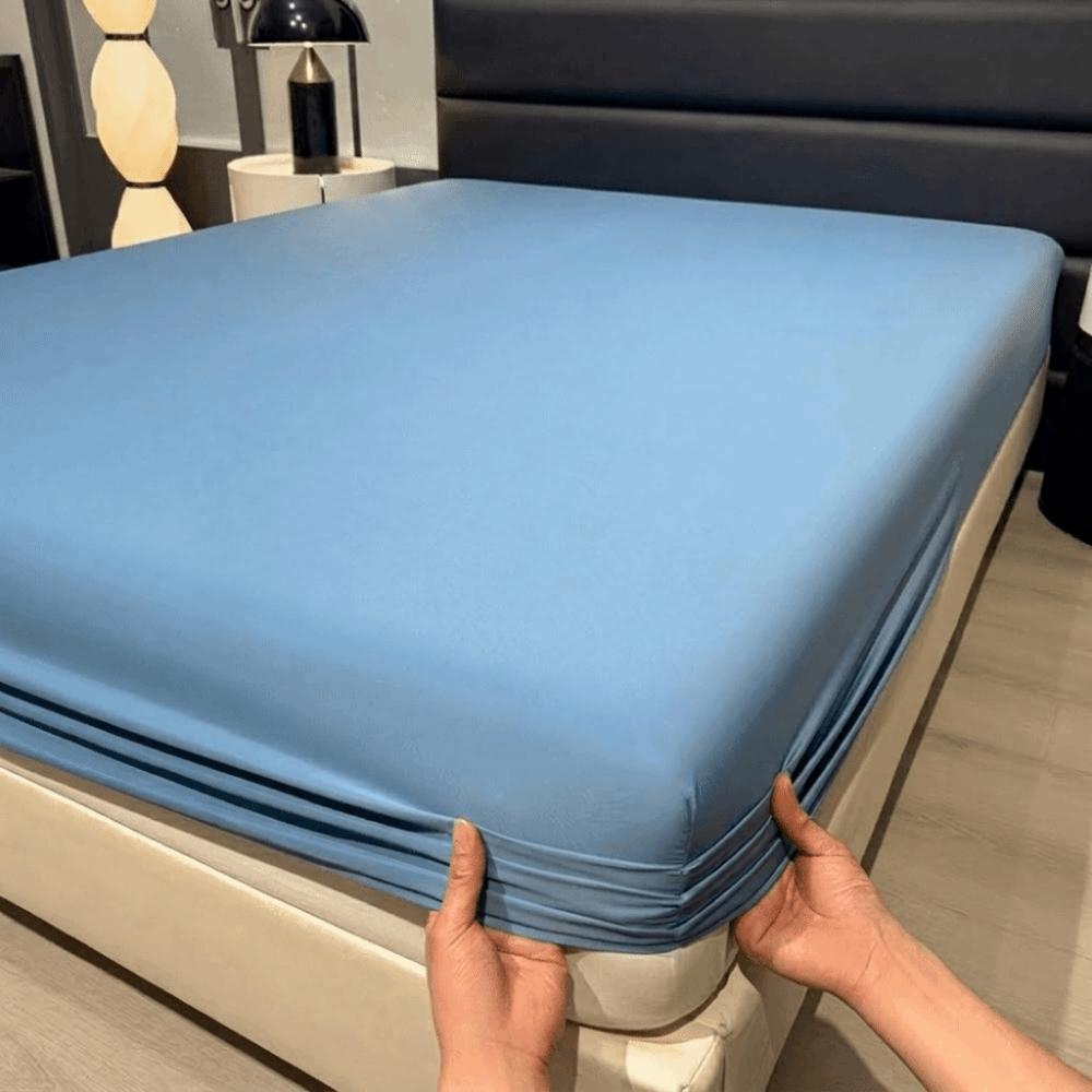 Ice Silk Cooling Fitted Sheet Elastic Band Bed Sheet Breathable Mattress Cover  Home