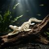 Aquarium Environment Enhancer Dinosaur Skeleton Fish Tank Decoration 3D Printed Dino Bone Decoration Body Model Figurine for Aquarium Landscaping