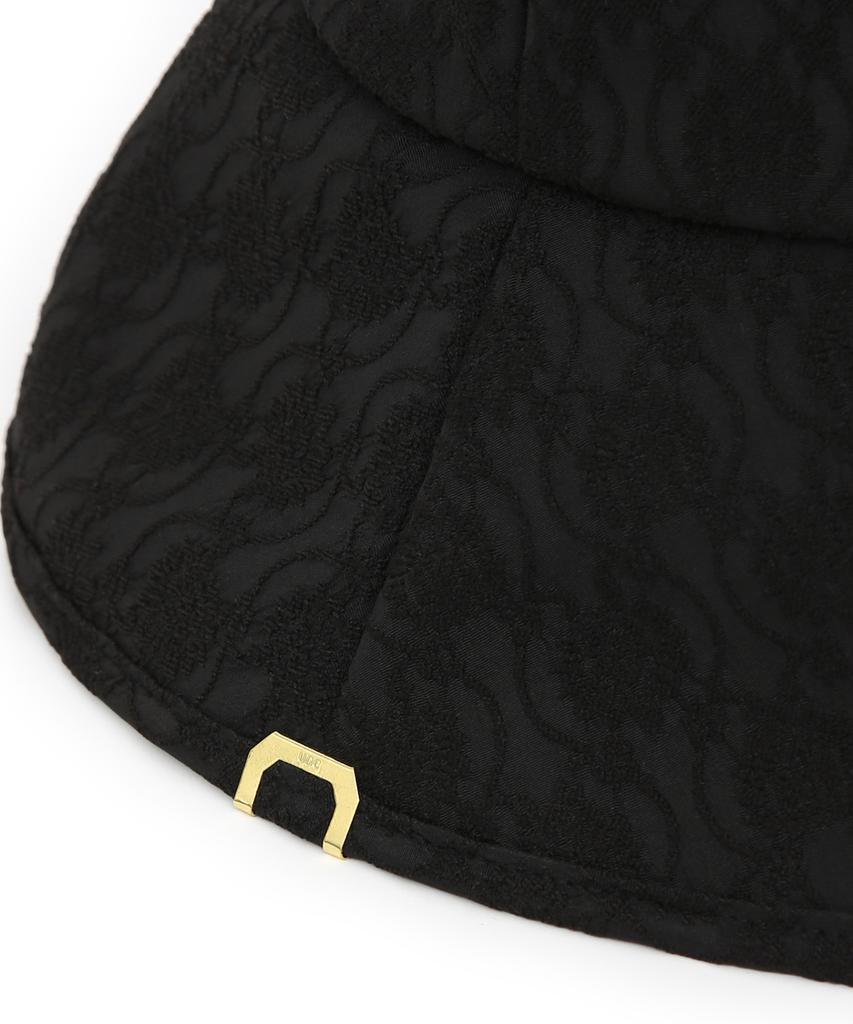 Eondeokeonteulolseutyudio Detachable Strap Bucket Hat Strap Bucket / Flower Pattern / Mono Black