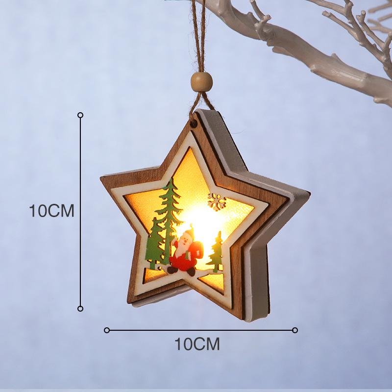 Nordic Wooden Christmas Ornaments: Cartoon Santa Claus & Snowman Pendants