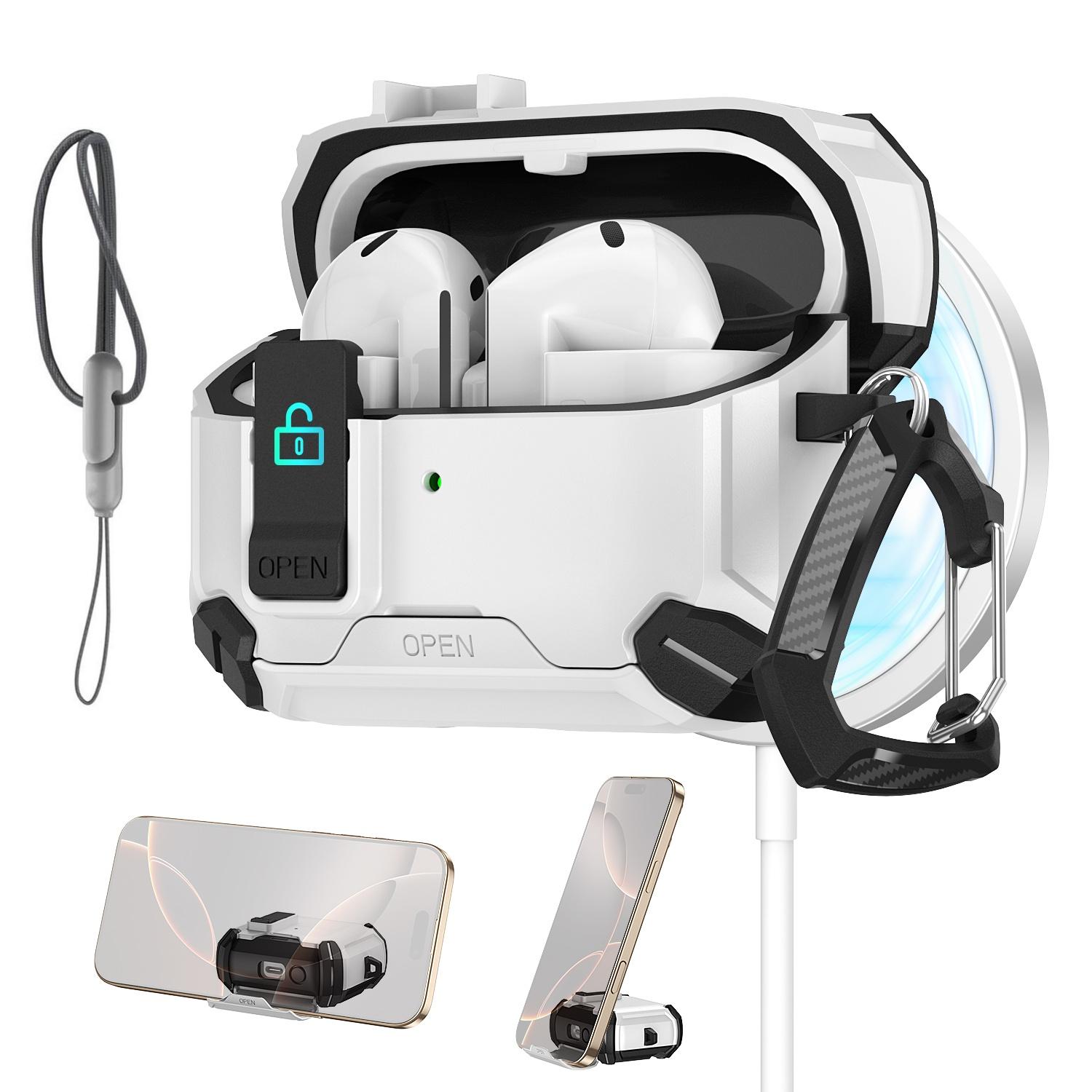 

Case for Samsung Galaxy Buds 3 /3Pro with Secure Lock Phone Stand Protective Case Cover with Lanyard For Samsung Galaxy Buds 3 For Galaxy Buds 3