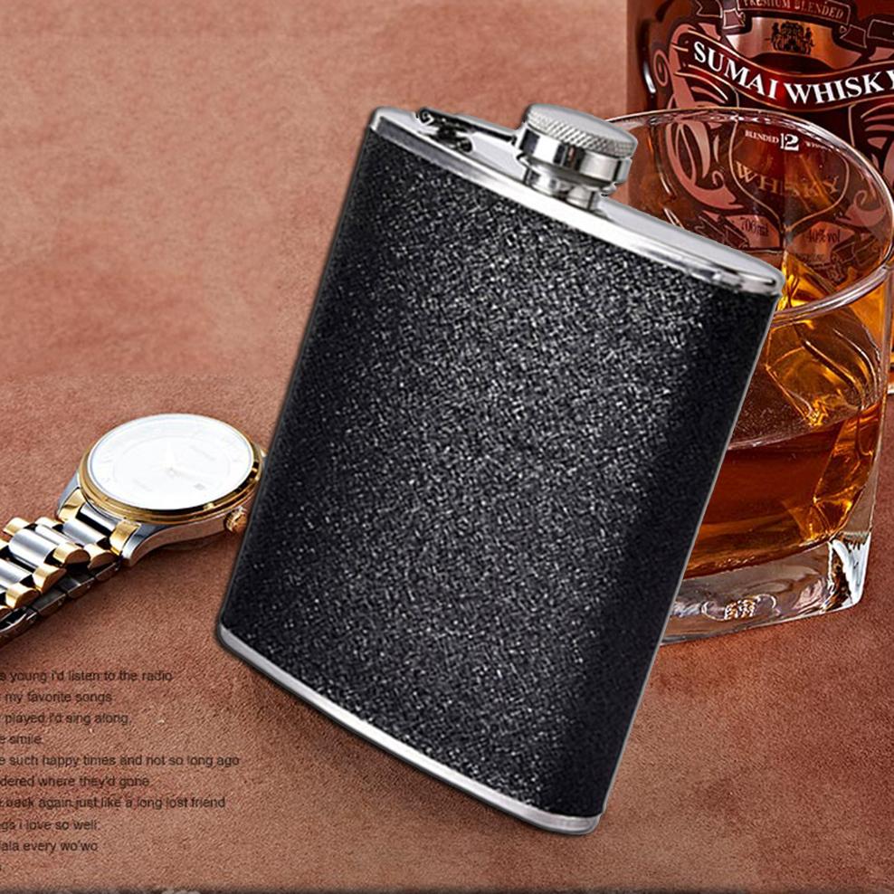 8oz Stainless Steel Hip Flask, Outdoor Portable Flat Flagon, European Style Men Women's Small Wine Bottle,  Liquor Jug,