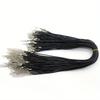 20Pcs 45cm Black Leather Braided Rope Necklaces with 5cm Extender Chain with Lobster Clasp String Cord DIY Jewelry Chains