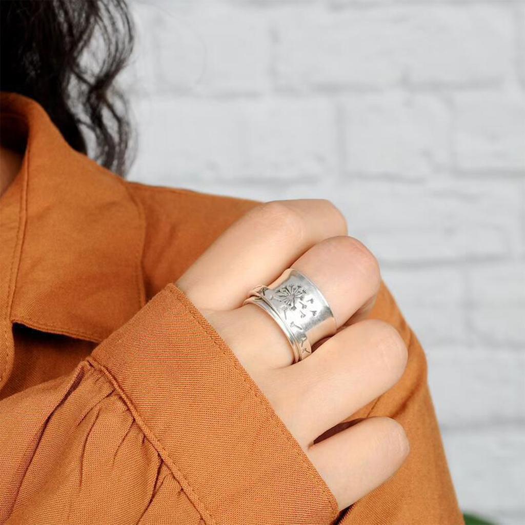 Vintage Creative Engraving Rotating Garland Ring Flower Rings Men's Women's Rings