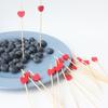 100Pcs Disposable Bamboo Skewers Food Picks Buffet Cupcake Fruit Fork Salad Vegetable Sticks Toothpick Skewer Party Cake Dessert