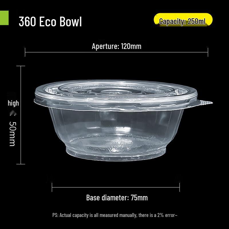 

Saikeyou 360 Eco-friendly Disposable Round Plastic Bowls with Lids