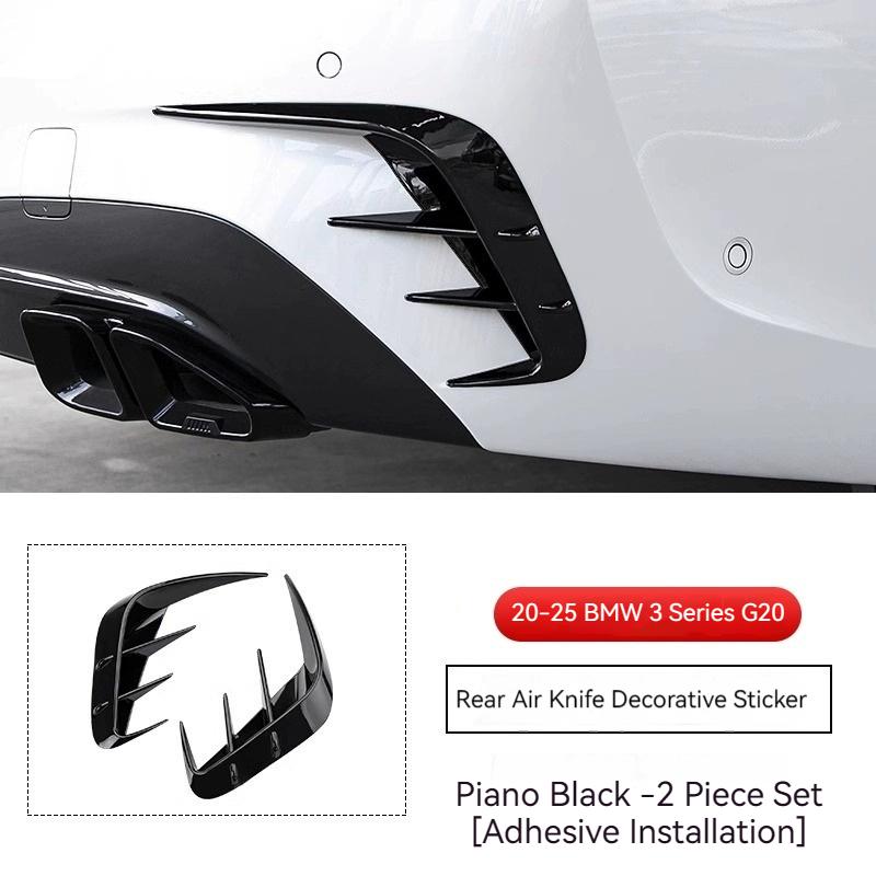 

Car Rear Bumper Lip Spoiler For BMW 3Series G20 G28 320e 330e 318i 320i 325i 330i 340i 2019-2025 Side Air Vent Outlet Cover Trim чёрный