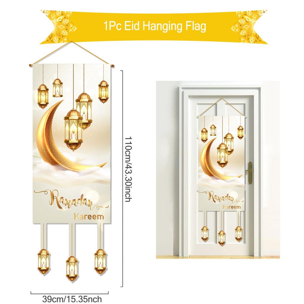 Ramadan Dekoration 2024 Hängen Flagge EID Mubarak Dekor Für Home Veranda Tür Banner Ramadan Kareem Islamischen Muslimischen Party Eid Al-Fit