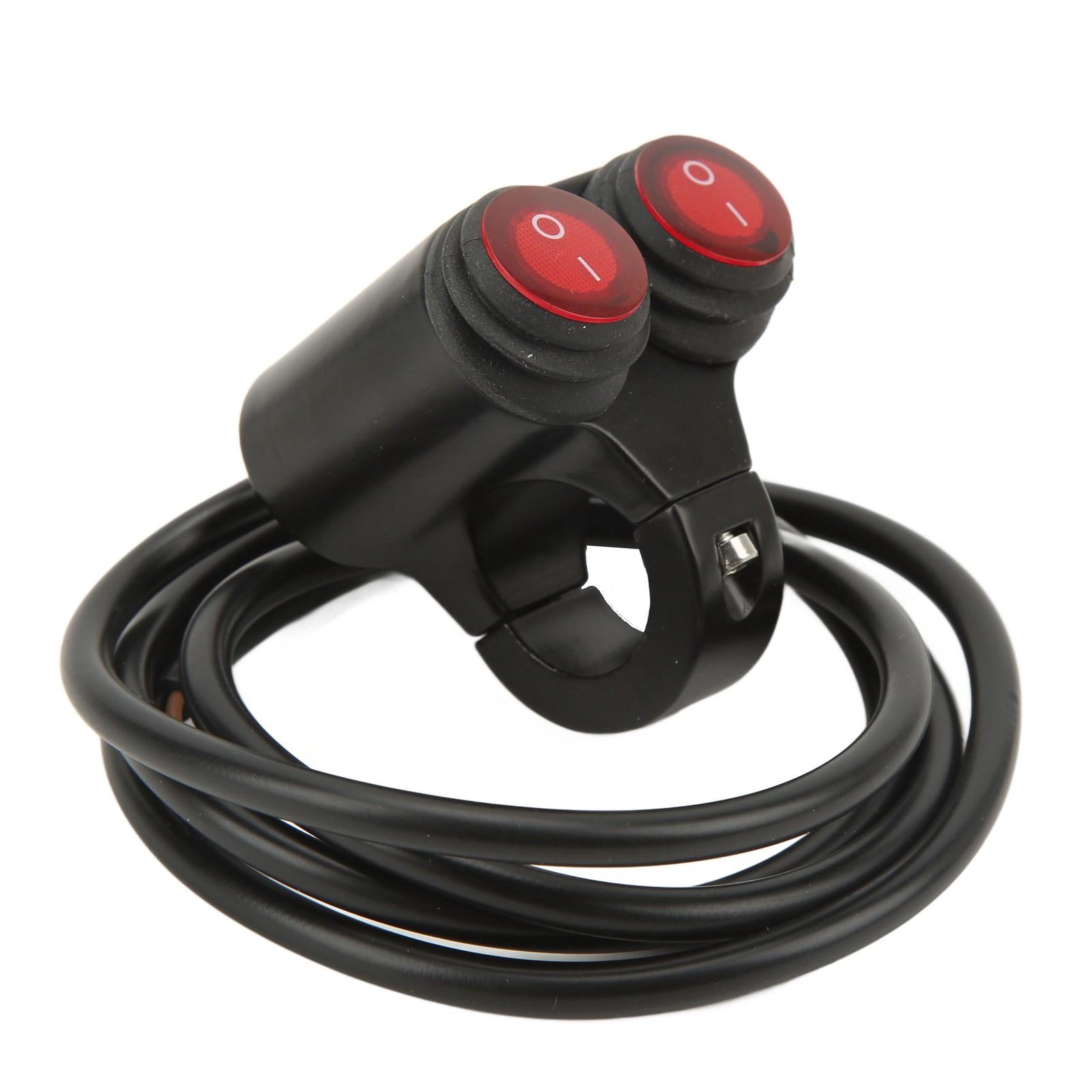 Водонепроницаемый мотоциклетный переключатель двойного управления на руле, переключатель включения/выключения фары/прожектора на руле из алюминиевого сплава с