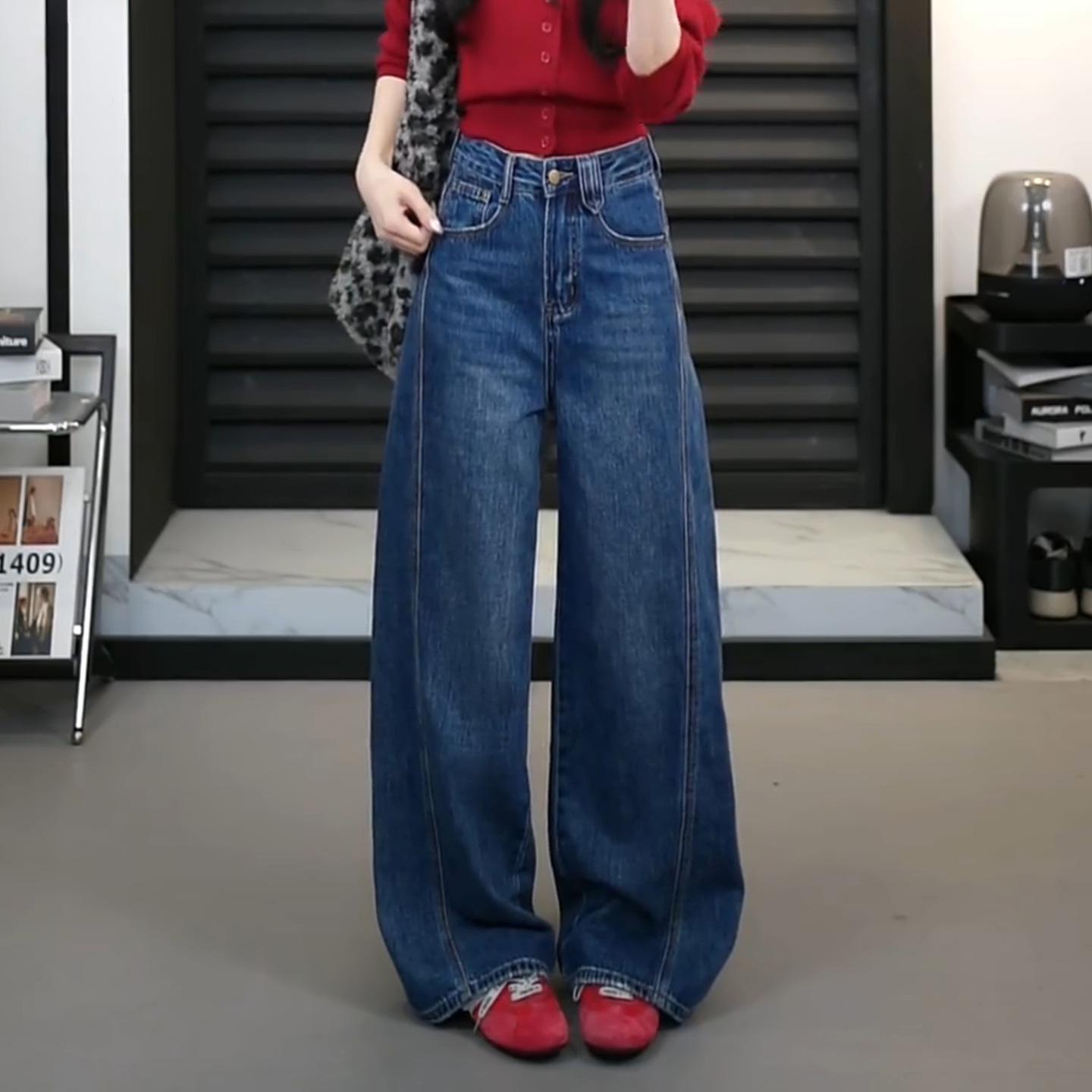 Trendy Retro High-Waisted Women s Wide Leg Jeans - 2025 Autumn/Winter Collection 2XL /30 [125-135 lbs]
