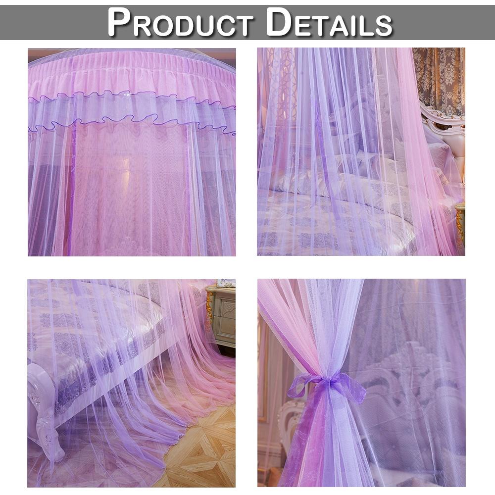 Summer New Luxury Mosquito Net Princess Elegant Bedding Curtains Dome Hanging Bedding Canopy Two-color Anti Insect Tent