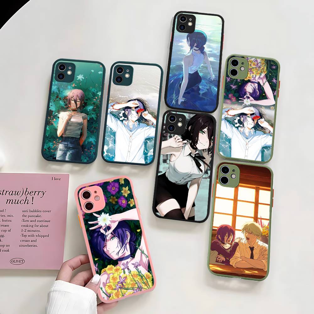 Anime C-Chainsaw M-Man Phone Case For iPhone 11 12 13 14 15 16 Pro Plus X XS MAX Matte Bumper Shockproof Cover