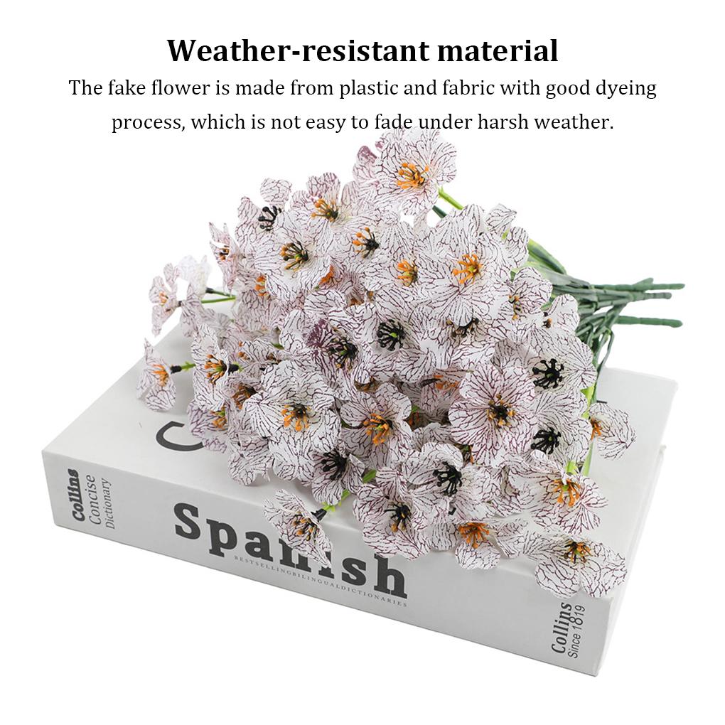 2X Plastic Garden Artificial Flowers Violet Plants Romantic Flower Bouquet Window Kitchen Table Office Pot