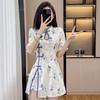 Set Rochie Modernă Cheongsam în Stil Chinezesc din Două Piese pentru Fete