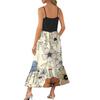 Women's Long Beach Casual Elegant Spaghetti Strap Maxi Dress Floral Low-key Flowing Bohemian Dress