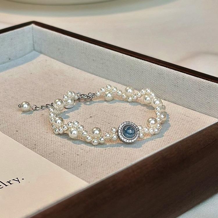 S925 Silver Pink Chalcedony and Pearl Jewelry Set: Bracelet, Necklace, Ring, Earrings - Perfect Gift for Girlfriends & Besties