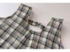 Girls' Summer 2026 Plaid Two-Piece Set: Stylish Vest & Wide-Leg Pants with Shoulder Straps
