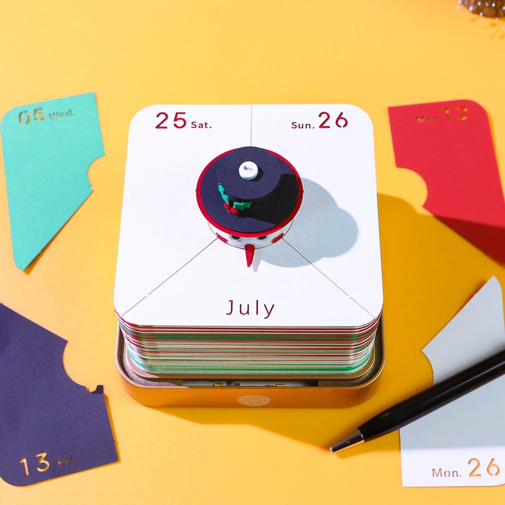 Christmas Snowman 3D Calendar 2026 Christmas Tree House Gift Ideas DIY Papercraft Note Cube Paper Block 3D Memo Pad Stationery