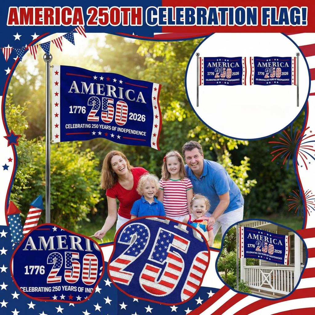 The People 1776-2026 Flag Memorial Day Patriotic 250th Birthday 250 Years United States Indoor Garden Decoration (250 YEARS)