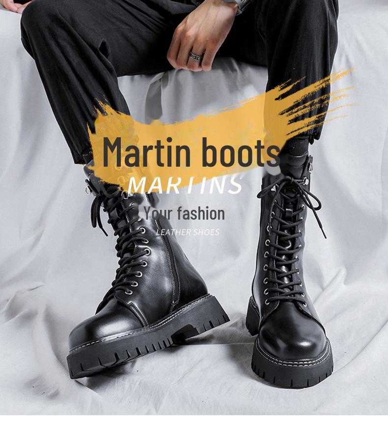 Tendenza Moda Autunno 2024: Stivali Martin Stringati Alti Stile Streetwear Europeo e Americano per Giovani