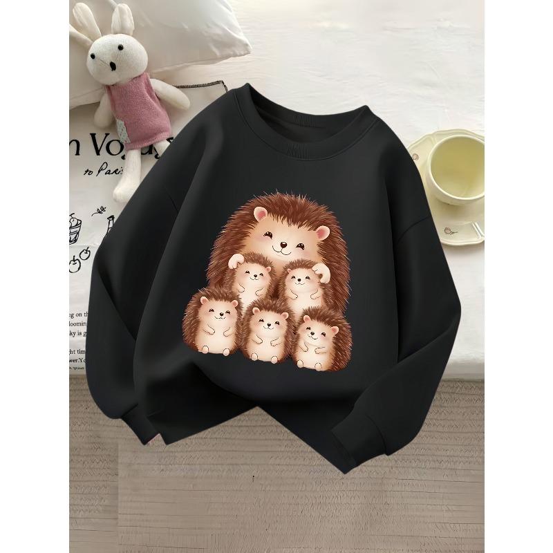Girls' Fashion Crew Neck Sweatshirt | Casual Print Top, Regular Fit, Slight Stretch Fabric, Perfect For Fall/Winter