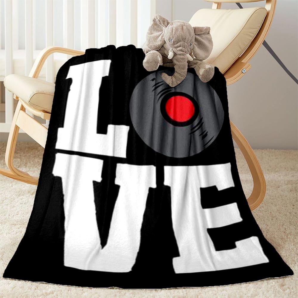 Love Records Blanket Soft Warm Cozy Suitable for Office Chair Couch Office Four Seasons Multipurpose Modern Style Gifts For Family Or Friends